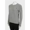 Wool sweater with embroidered logo