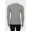 Wool sweater with embroidered logo