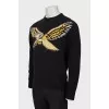 Men's black sweater with print