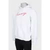 Men's hoodie with red print