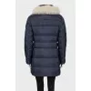 Quilted down jacket with fur hood