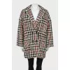 Wool coat with houndstooth print