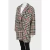 Wool coat with houndstooth print
