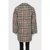 Wool coat with houndstooth print