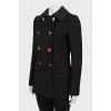 Wool coat with decorative buttons