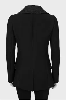 Wool coat with decorative buttons