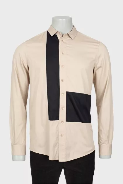 Men's two-tone straight-fit shirt