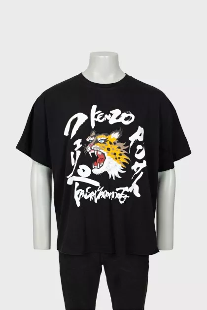 Men's black loose fit T-shirt
