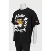 Men's black loose fit T-shirt