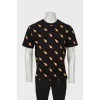 Men's black printed T-shirt