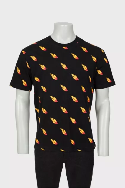 Men's black printed T-shirt
