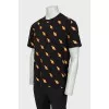 Men's black printed T-shirt