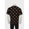 Men's black printed T-shirt