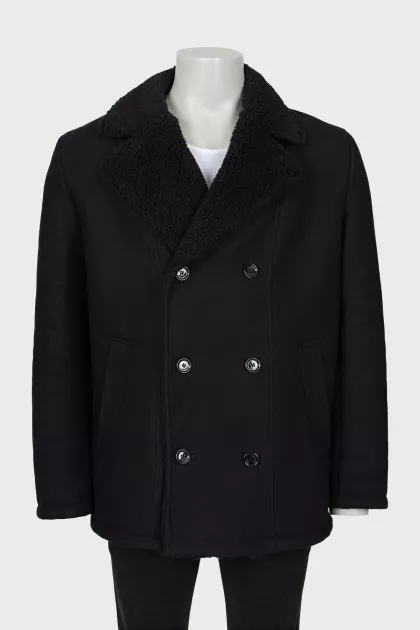 Men's double-breasted sheepskin coat