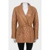 Quilted leather coat