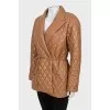 Quilted leather coat