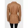 Quilted leather coat