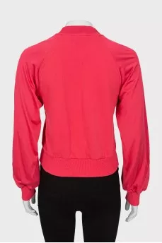 Cropped sweatshirt with raised seams