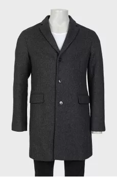 Men's gray wool coat