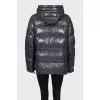 Blue down jacket with hood