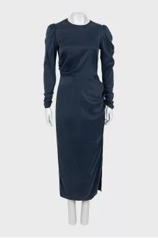 Draped silk maxi dress