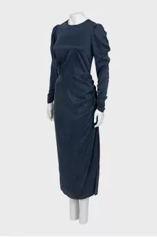Draped silk maxi dress