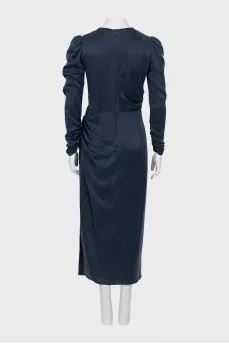 Draped silk maxi dress