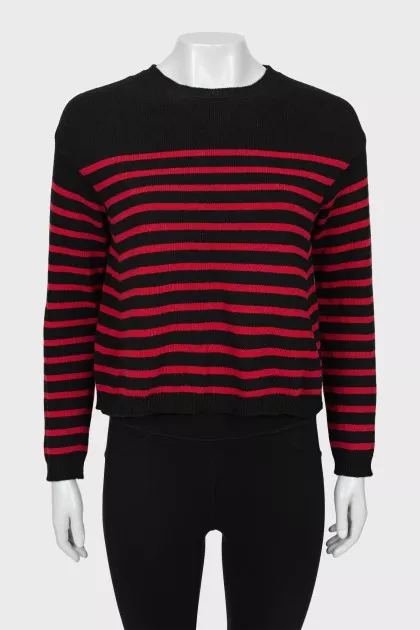 Knitted sweater with back print