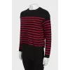 Knitted sweater with back print