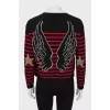 Knitted sweater with back print