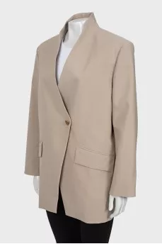 Wool jacket with tag