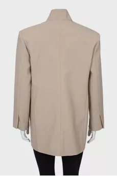 Wool jacket with tag
