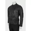 Men's leather jacket in black