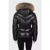 Fitted down jacket with fur