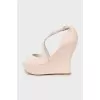 Suede wedge sandals