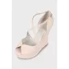 Suede wedge sandals