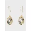 Gold-tone drop earrings with a pattern