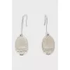 Silver drop earrings with a pattern
