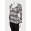 Two-tone ribbed long sleeve
