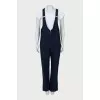 Blue jumpsuit with zipper