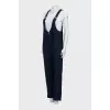 Blue jumpsuit with zipper