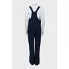 Blue jumpsuit with zipper