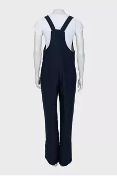 Blue jumpsuit with zipper