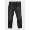 Men's black distressed jeans