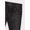 Men's black distressed jeans