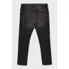 Men's black distressed jeans