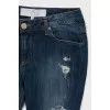 Dark blue distressed jeans