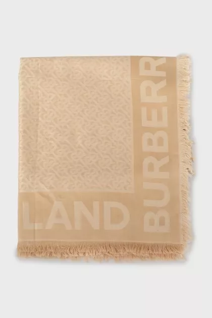 Beige scarf with fringe