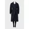 Double-breasted coat with belt