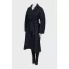 Double-breasted coat with belt